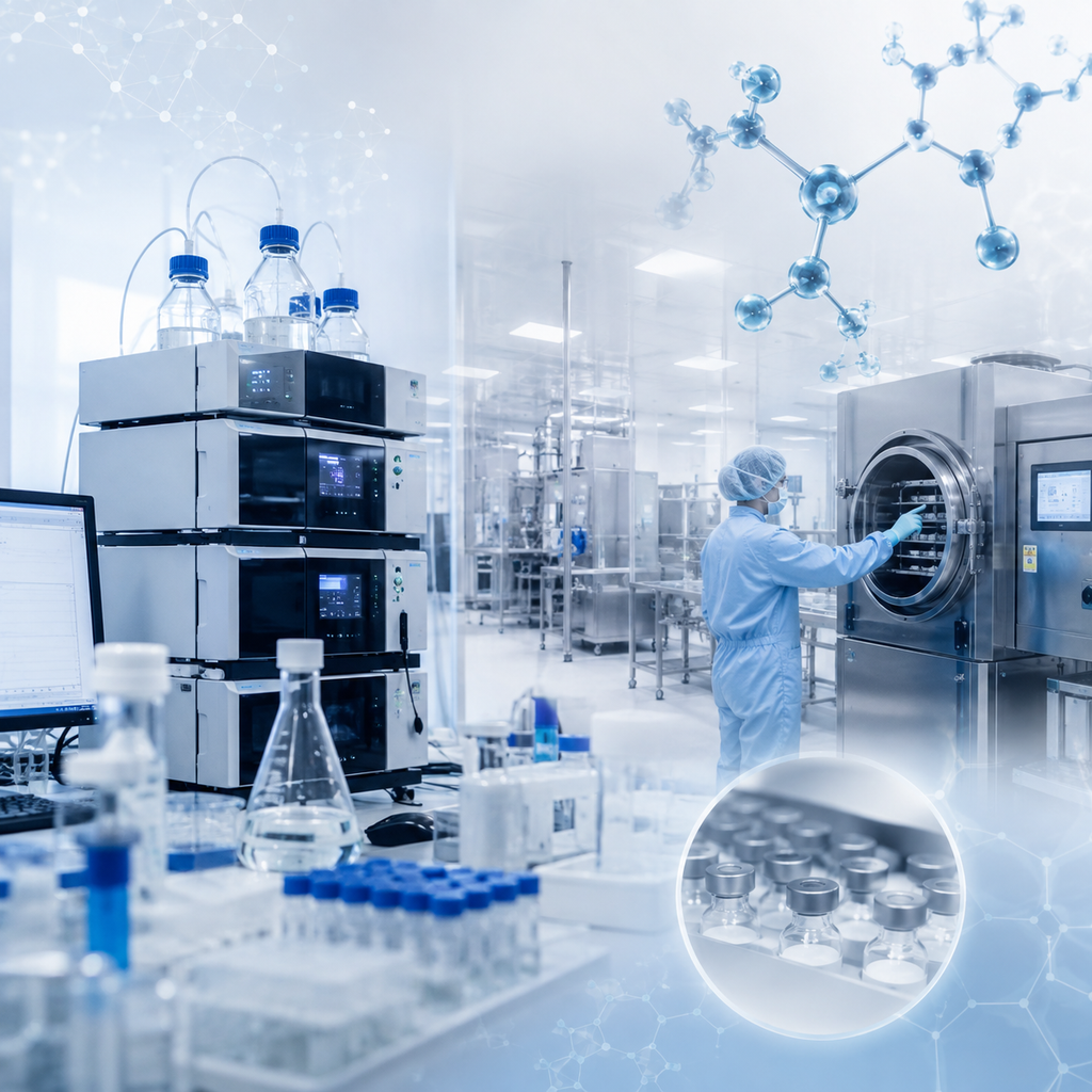Peptide manufacturing and analytical testing laboratory at Signalyn Bio
