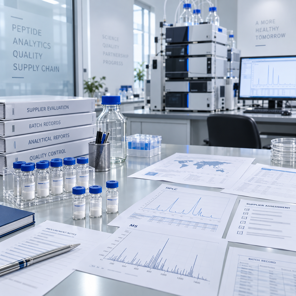 Peptide supplier evaluation checklist for manufacturing, testing, traceability and packaging