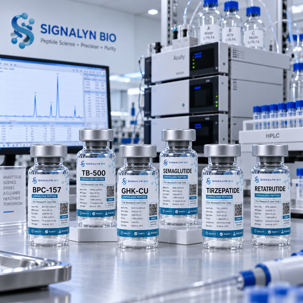 Research peptide products with HPLC and mass spectrometry documentation at Signalyn Bio