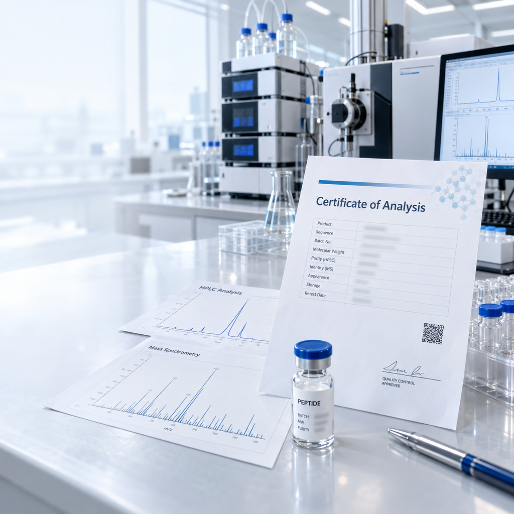 HPLC and mass spectrometry review for a custom peptide synthesis project