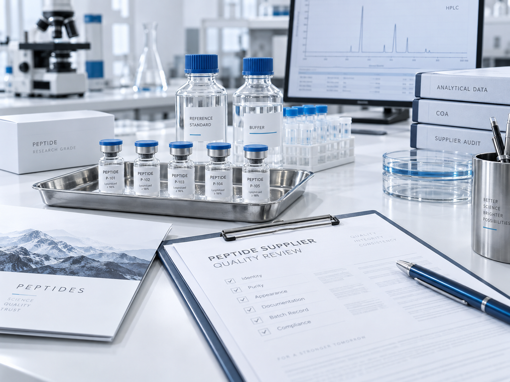 HPLC and mass spectrometry analysis with peptide batch documentation